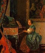 Johannes Vermeer A Lady Seated at a Virginal oil on canvas